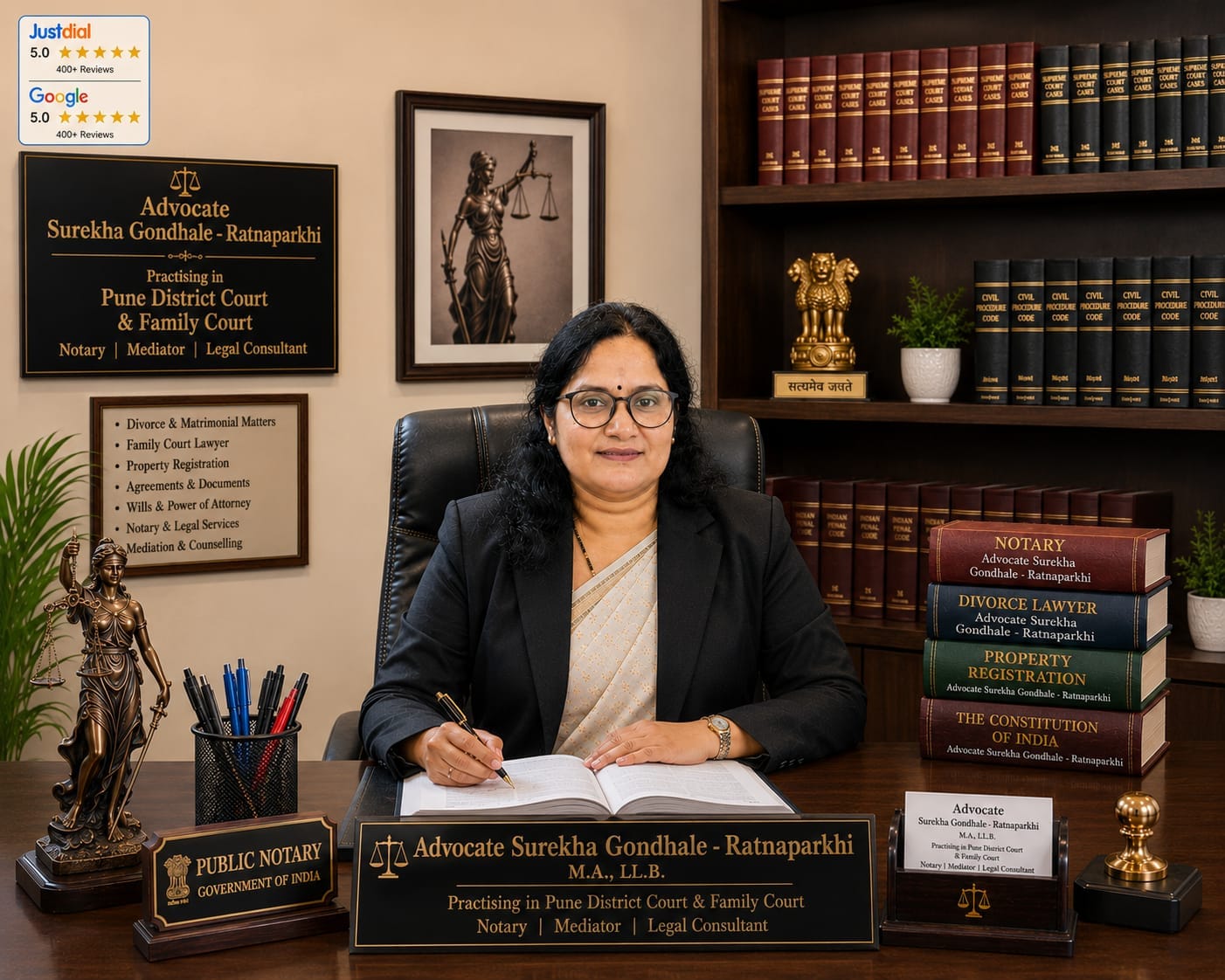 Advocate Surekha Gondhale-Ratnaparkhi, property and family lawyer in Viman Nagar, Pune